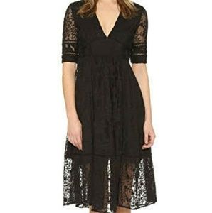 Free people black lace midi dress